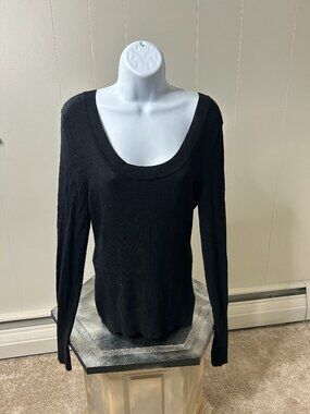 Buffalo David Bitton Black XL light weigh sweater w/ scoop neck & back zipper.